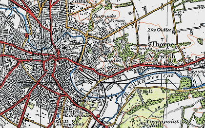 Old map of Thorpe Hamlet in 1922