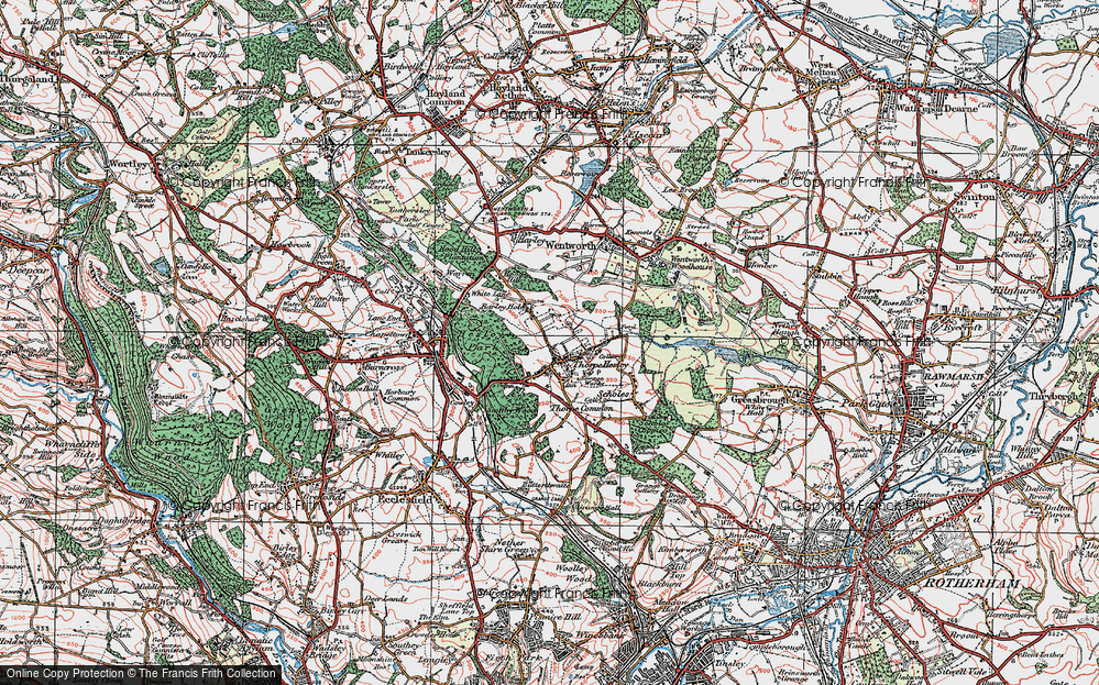 Old Map of Thorpe Hesley, 1924 in 1924