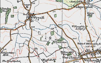 Old map of Thorpe in the Glebe in 1921