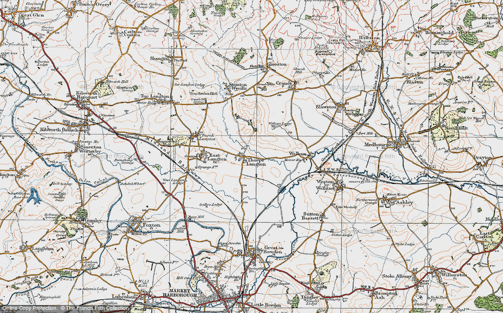 Old Map of Thorpe Langton, 1920 in 1920