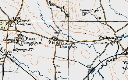 Old map of Thorpe Langton in 1920