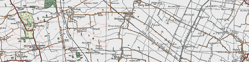 Old map of Thorpe Latimer in 1922