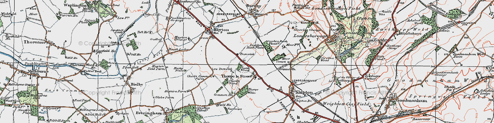 Old map of Leak Wood in 1924