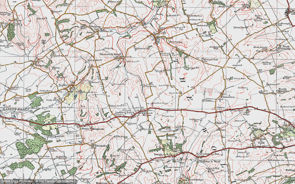 Old Map of Thorpe le Vale, 1923 in 1923