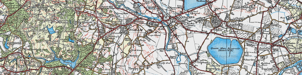 Old map of Thorpe Lea in 1920