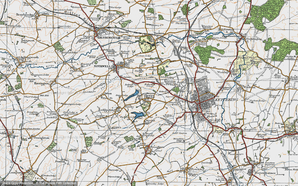Old Map of Thorpe Malsor, 1920 in 1920