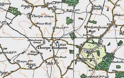 Old map of Thorpe Morieux in 1921
