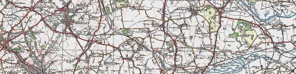 Old map of Thorpe on The Hill in 1925