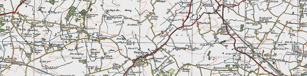 Old map of Thorpe Row in 1921