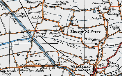 Old map of Thorpe St Peter in 1923