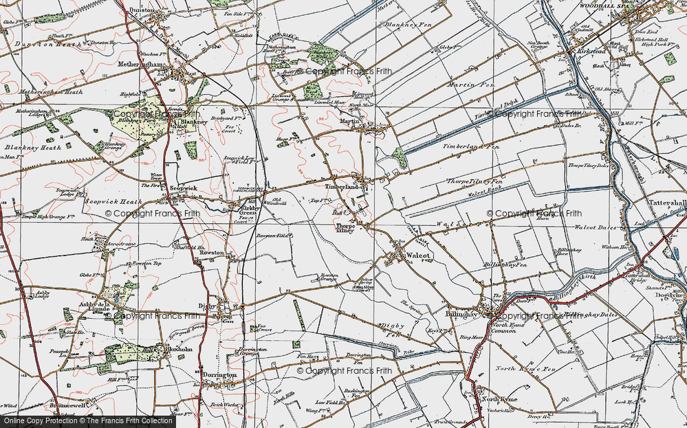Old Map of Thorpe Tilney, 1923 in 1923