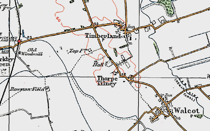 Old map of Thorpe Tilney in 1923