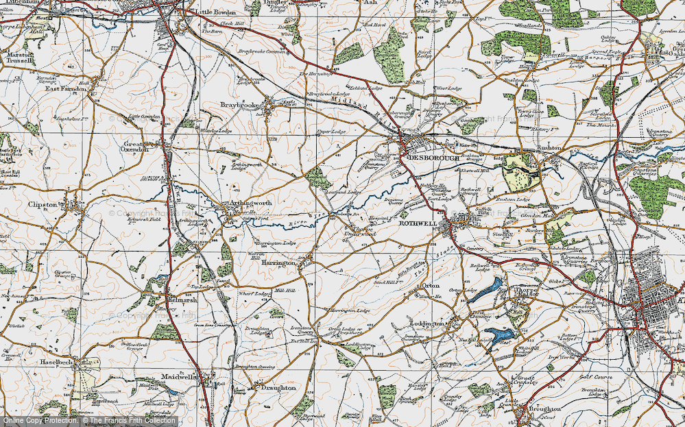 Old Map of Thorpe Underwood, 1920 in 1920