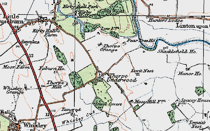 Old map of Thorpe Underwood in 1925
