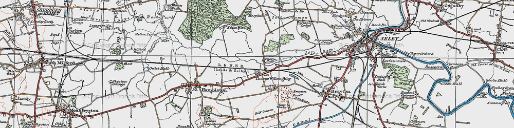 Old map of Thorpe Willoughby in 1924