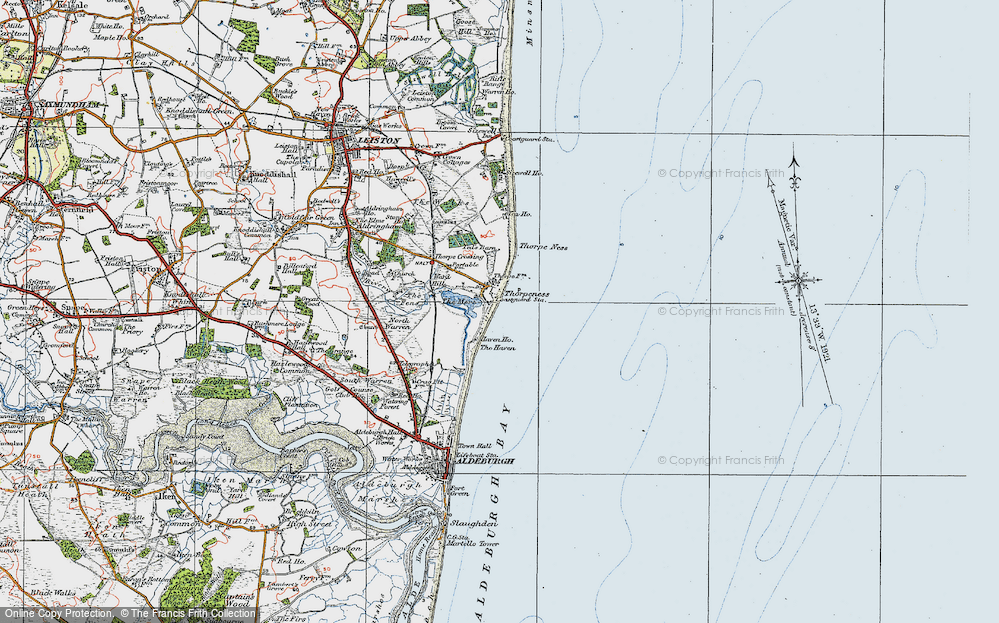 Old Map of Thorpeness, 1921 in 1921