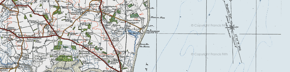 Old map of Thorpeness in 1921