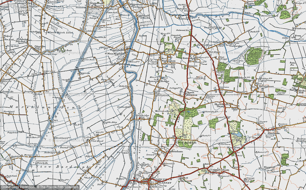 Old Map of Thorpland, 1922 in 1922