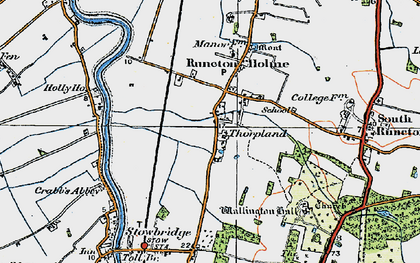 Old map of Thorpland in 1922