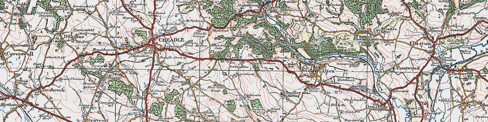 Old map of Bradley Elms in 1921