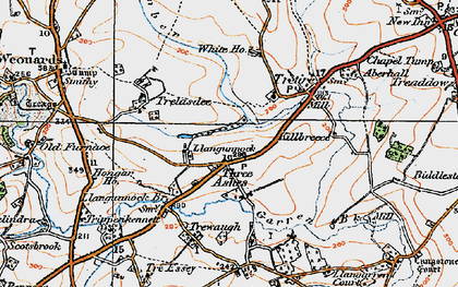 Old map of Three Ashes in 1919