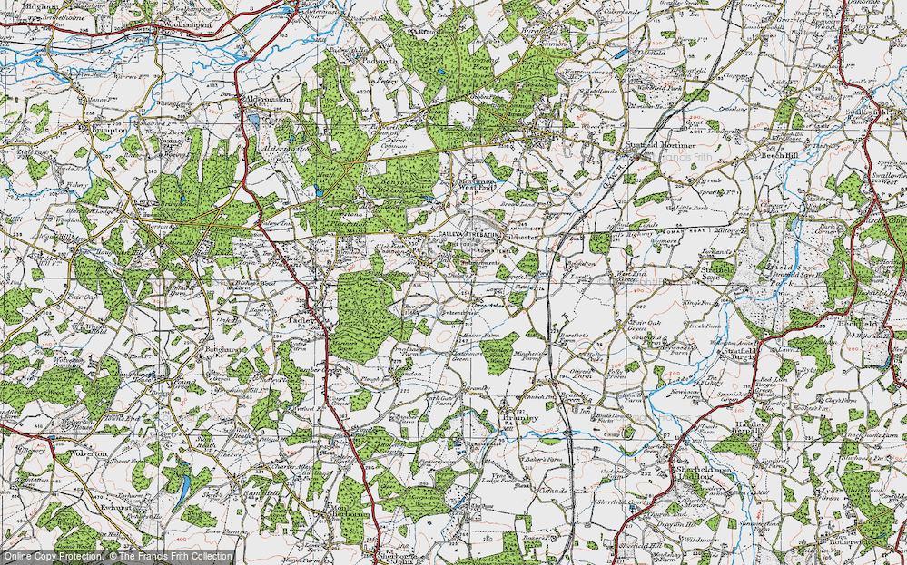 Old Map of Three Ashes, 1919 in 1919