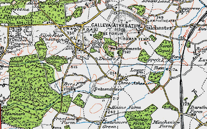 Old map of Three Ashes in 1919