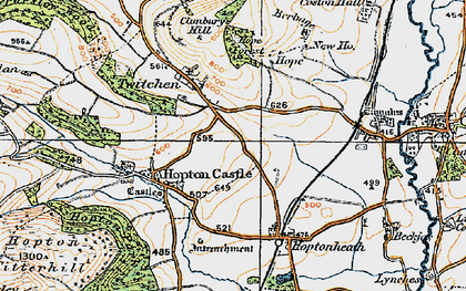 Old map of Three Ashes in 1920