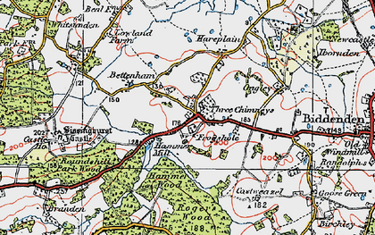 Old map of Three Chimneys in 1921