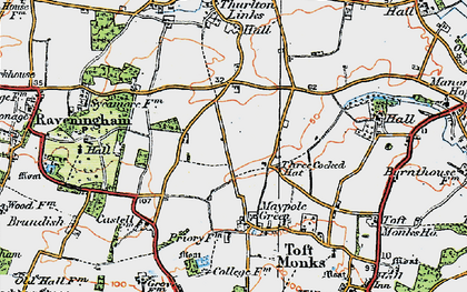 Old map of Three Cocked Hat in 1922