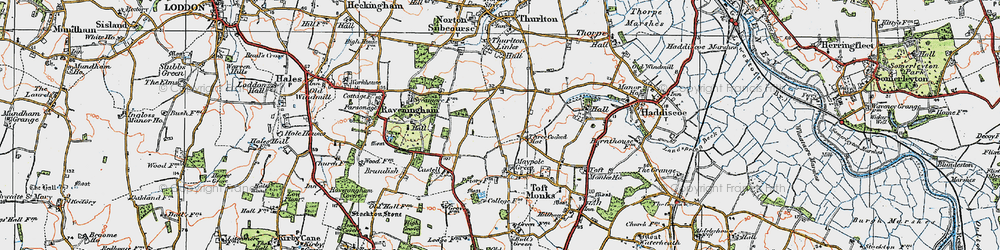 Old map of Three Cocked Hat in 1922