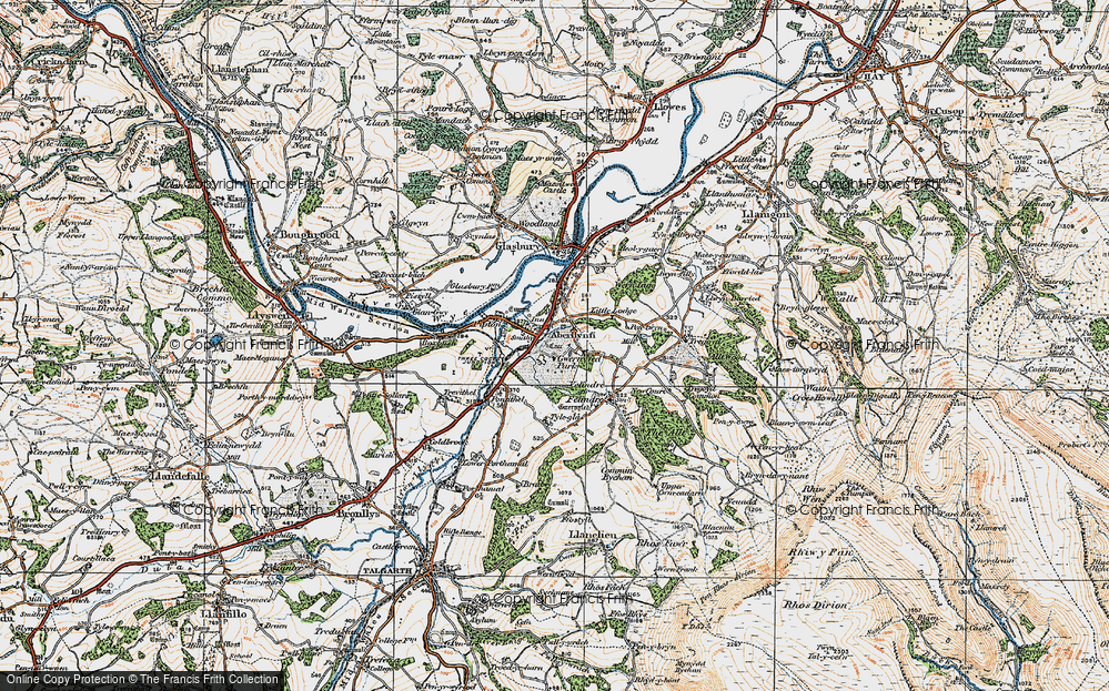 Old Map of Three Cocks, 1919 in 1919