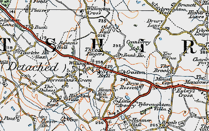 Old map of Three Fingers in 1921
