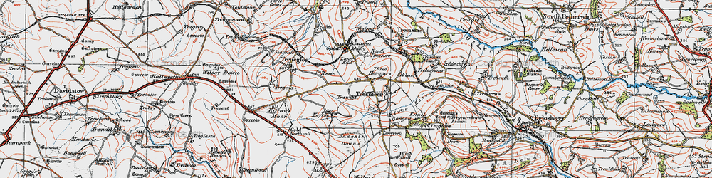Old map of Three Hammers in 1919