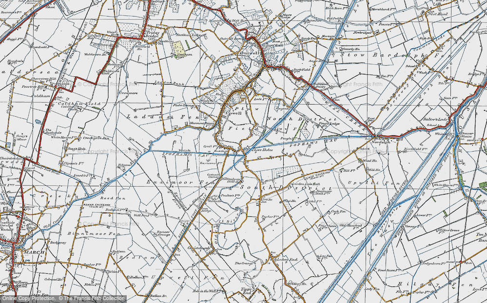 Old Map of Three Holes, 1922 in 1922