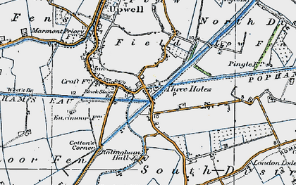 Old map of Three Holes in 1922