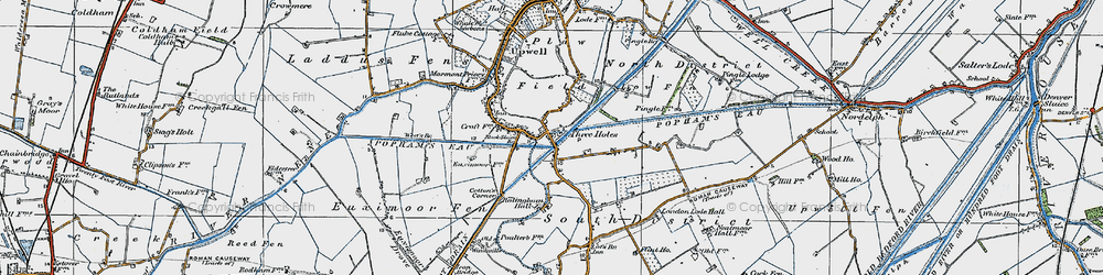 Old map of Three Holes in 1922