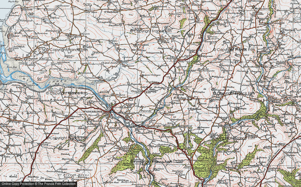 Old Map of Three Holes Cross, 1919 in 1919