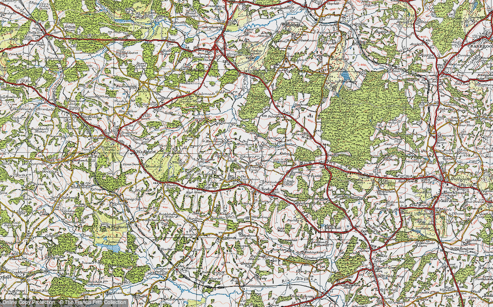 Old Map of Historic Map covering Beaumans in 1920