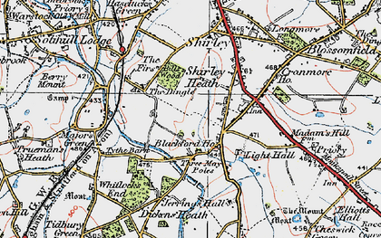 Old map of Three Maypoles in 1921