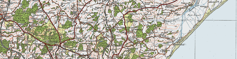 Old map of 1066 Country Walk Hastings Link in 1921