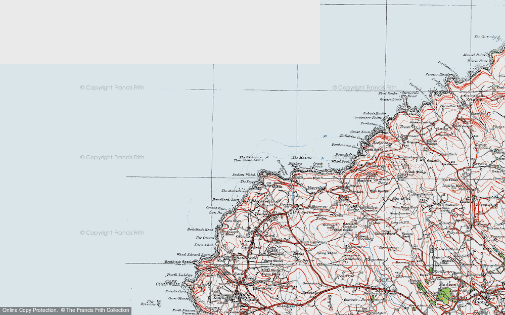 Old Map of Three Stone Oar, 1919 in 1919
