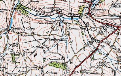 Old map of Threewaters in 1919
