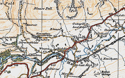 Old map of Blease Fell in 1925