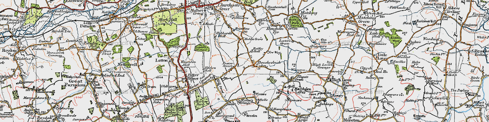 Old map of Threshers Bush in 1919