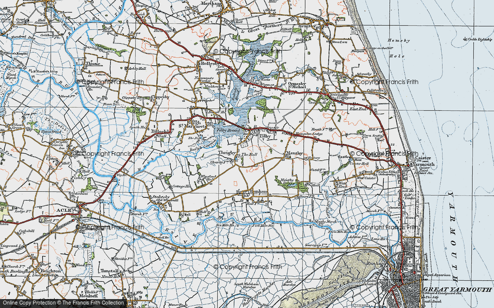 Old Map of Thrigby, 1922 in 1922