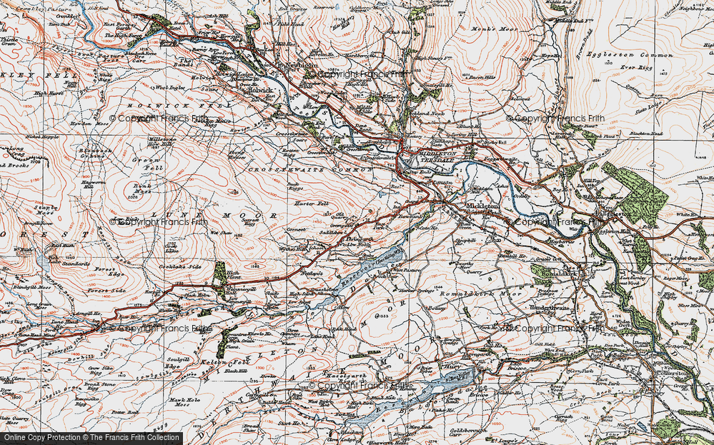 Old Map of Historic Map covering Wythes Hill in 1925