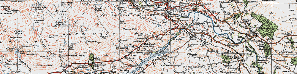 Old map of Wythes Hill in 1925