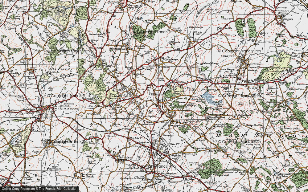 Old Map of Thringstone, 1921 in 1921