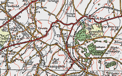 Old map of Grace Dieu Manor (Sch) in 1921